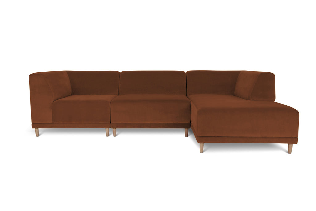 FLOKK velvet. 3 pieces, corner, right
