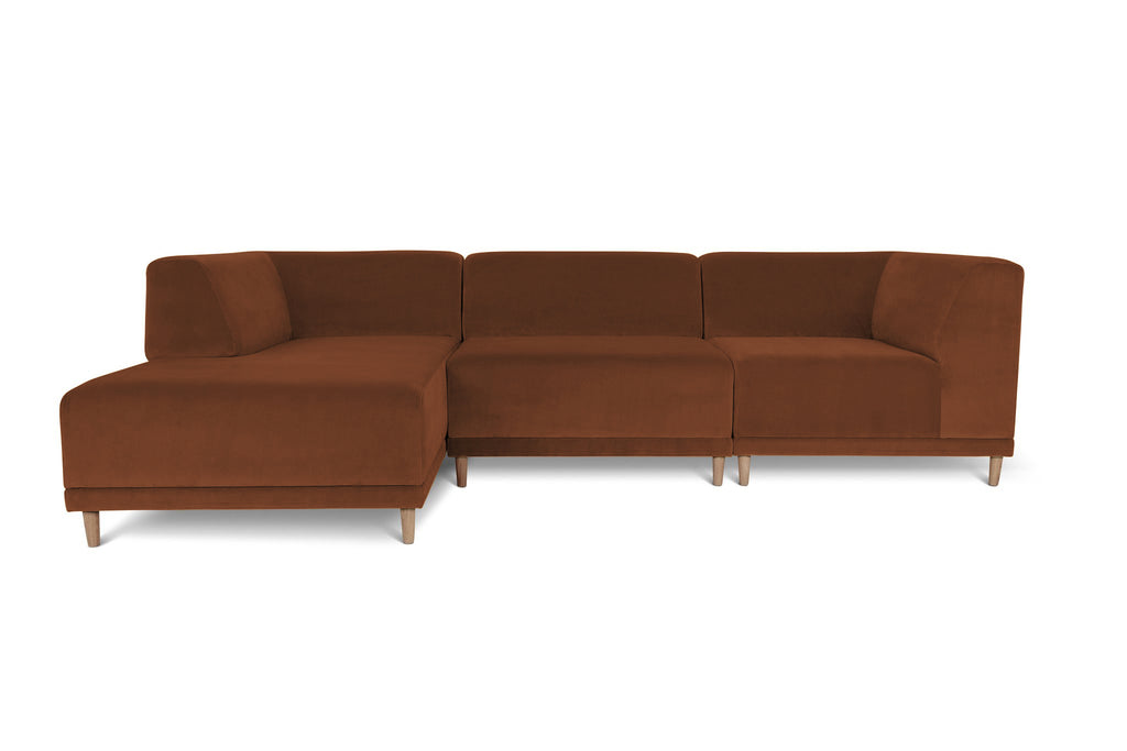FLOKK velvet. 3 pieces, corner, left